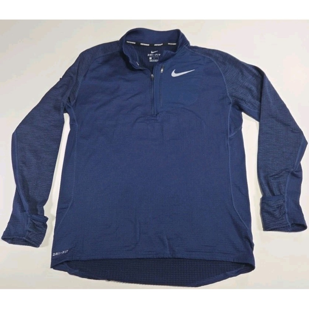 Nike Running Dri fit Long Sleeve Qaurter Zip Navy Blue Size Large Women's